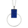 Naszyjnik srebrny z Lapisem Lazuli w kształcie prostokąta