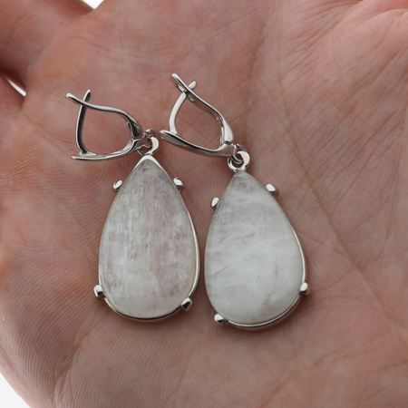 Kolczyki z morganitami w srebrze rodowanym