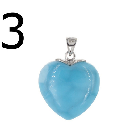 Zawieszka - larimar serce w srebrze rodowanym