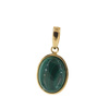 Zawieszka z owalnym malachitem w srebrze złoconym