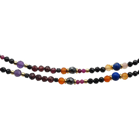 Bransoletka znak zodiaku baran - mix kamieni i srebro złocone