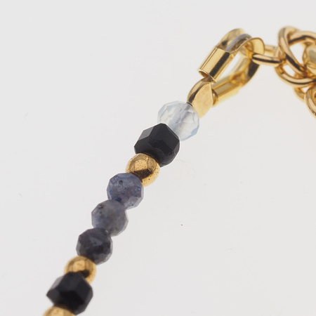 Bransoletka znak zodiaku waga - mix kamieni i srebro złocone