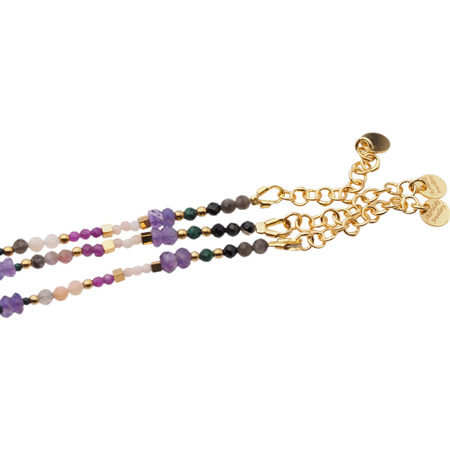 Bransoletka znak zodiaku skorpion - mix kamieni i srebro złocone