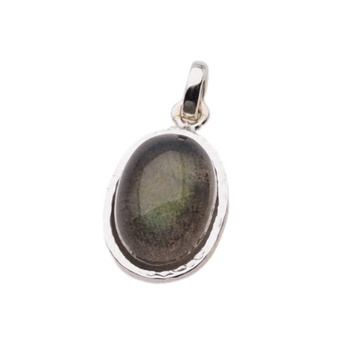 Zawieszka - Labradoryt owalny i młotkowane srebro