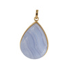 Zawieszka - Chalcedon łza w srebrze złoconym
