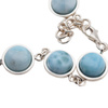 Bransoletka regulowana - Larimar koło w srebrze