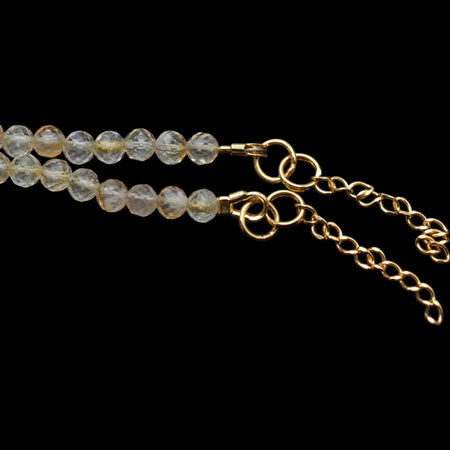 Bransoletka - Cytryn kulki i srebro złocone