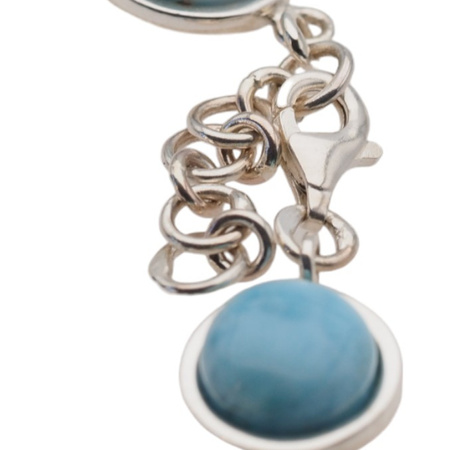 Bransoletka regulowana - Larimar koło w srebrze