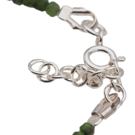 Bransoletka na nogę - Diopsyd, Agat, Hematyt kostki i srebro