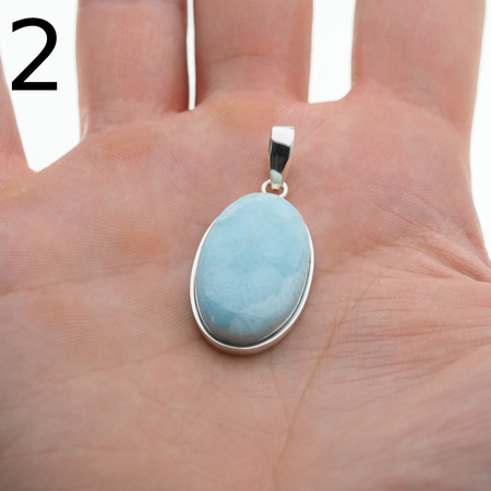 Zawieszka - larimar owalny w srebrze