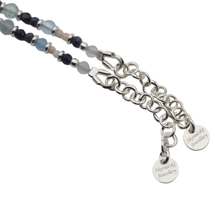 Bransoletka znak zodiaku wodnik - mix kamieni i srebro