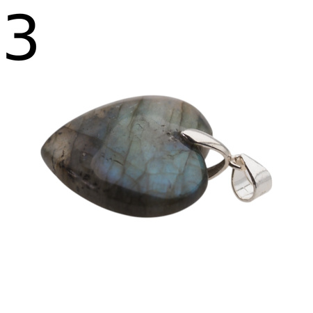 Zawieszka - Labradoryt serce w srebrze