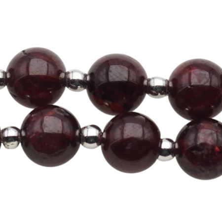 Naszyjnik z Granatem, Kryształem Górskim i Hematytem – srebro 925