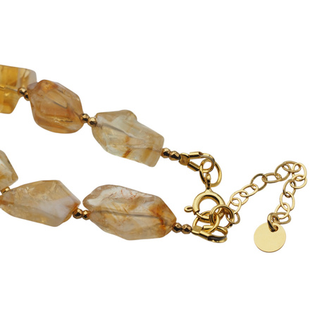 Naszyjnik z aztecką blaszką - Cytryn i srebro złocone