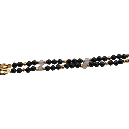 Bransoletka znak zodiaku waga - mix kamieni i srebro złocone