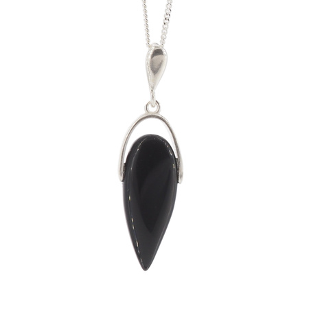 Naszyjnik srebrny - Onyks łza na łańcuszku