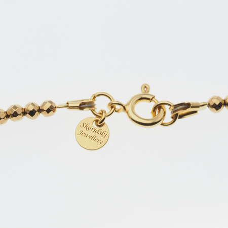 Naszyjnik - złoty, cięty Hematyt i srebro złocone