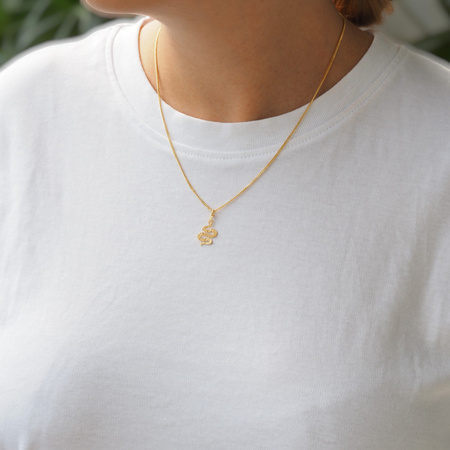 Naszyjnik z młotkowanym wężem - srebro złocone