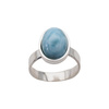 Pierścionek regulowany - owalny Larimar 13x9 mm w srebrze