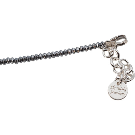 Bransoletka urodzeniowa październik - turmalin, hematyt i srebro