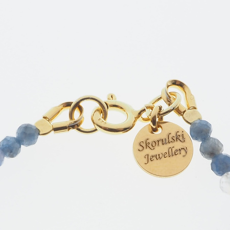 Bransoletka - Kamień Księżycowy, Iolit i srebro złocone