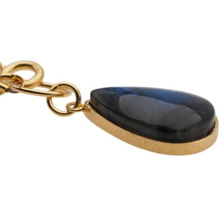 Naszyjnik z zawieszką - Labradoryt i srebro złocone