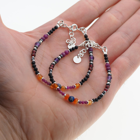 Bransoletka znak zodiaku baran - mix kamieni i srebro