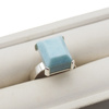 Pierścionek regulowany - prostokątny Larimar w srebrze