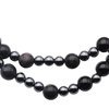 Bransoletka różaniec na gumce - czarny Turmalin, Jaspis, hematyt