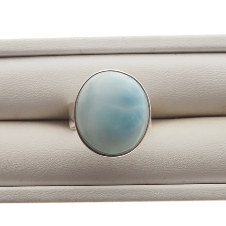 Pierścionek regulowany - owalny Larimar 19x16 w srebrze