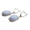 Srebrne kolczyki z Chalcedonem (Blue Lace Agate) – srebro rodowane