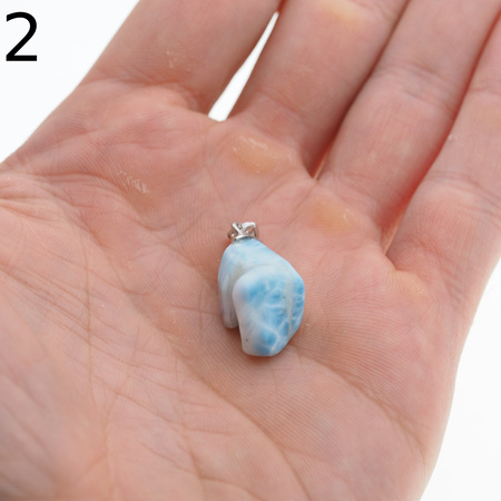 Zawieszka - larimar samorodek w srebrze