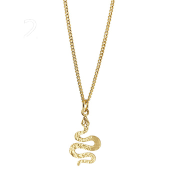 Naszyjnik z młotkowanym wężem - srebro złocone