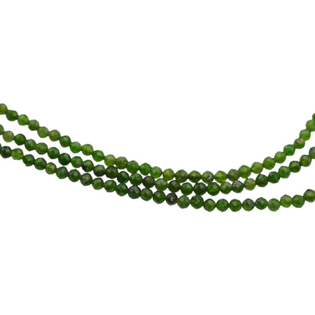 Naszyjnik regulowany  - Diopsyd, rozetka i srebro złocone