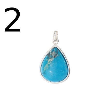 Zawieszka - Turkus łza w srebrze