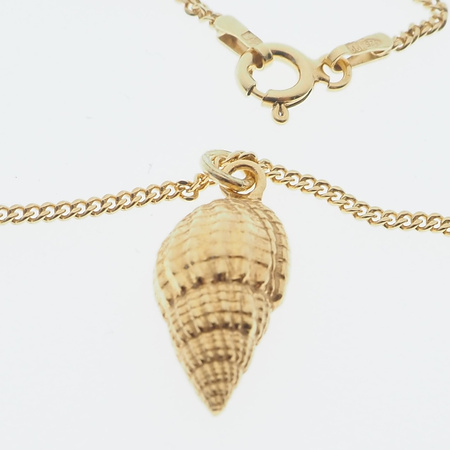 Naszyjnik z muszelką na łańcuszku - srebro złocone