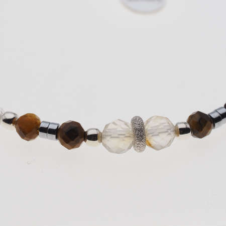 Bransoletka znak zodiaku lew - mix kamieni i srebro