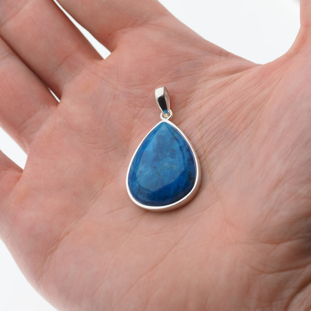 Zawieszka - Apatyt łza 26x21 mm w srebrze