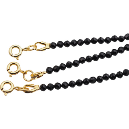 Bransoletka - Turmalin czarny, Iolit, Noc Kairu i srebro złocone