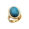 Pierścionek regulowany - Turkus owalny w srebrze złoconym