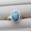 Pierścionek regulowany - owalny Larimar 13x9 mm w srebrze