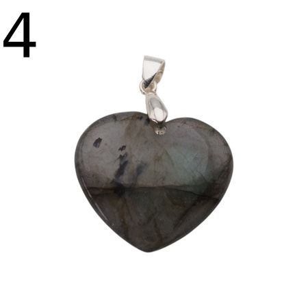 Zawieszka - Labradoryt serce w srebrze
