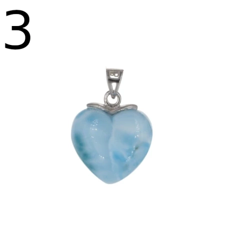 Zawieszka - larimar serce w srebrze rodowanym