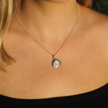 Zawieszka - Kamień Księżycowy łza w srebrze