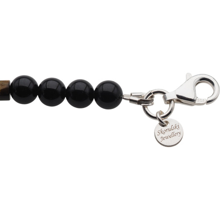 Naszyjnik męski - turmalin czarny, tygrysie oko, hematyt