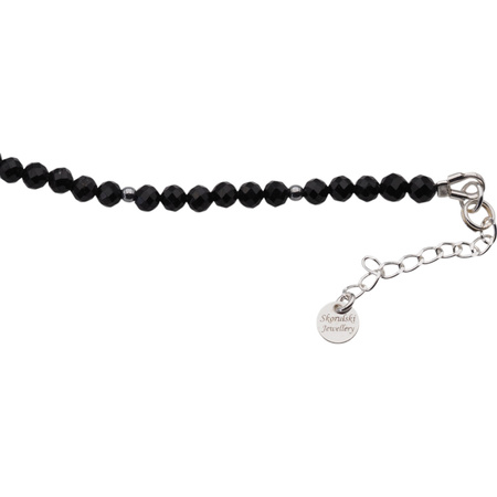 Naszyjnik mix - Turmalin, Kamień księżycowy, Hematyt i srebro