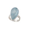 Pierścionek - Akwamaryn łza w srebrze (rozmiar jubilerski 17)