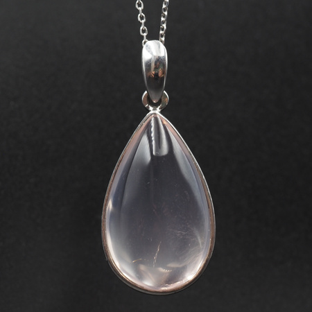 Zawieszka z Kwarcem Różowym w srebrze rodowanym