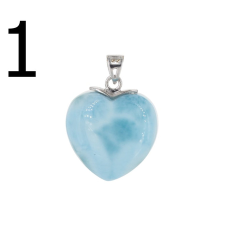 Zawieszka - larimar serce w srebrze rodowanym