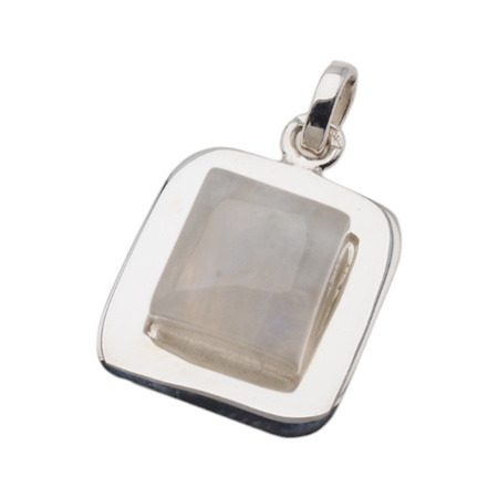 Zawieszka - Kamień Księżycowy kwadrat w srebrze